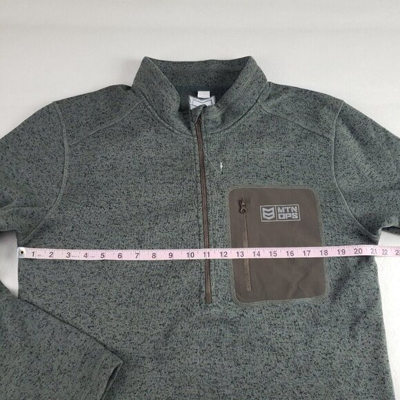 Mtn Ops Summit Fleece Jacket Mens Small Green 1/4 Zip Pullover Outdoor Winter - Picture 8 of 9